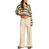 image:imageLucky Brand Womens Wide Leg Pleated Denim Luxe PalazzoSpring White Wash