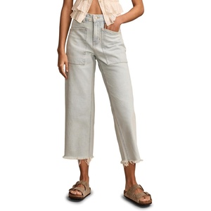 image:imageLucky Brand Womens Lucky Legend Crop Patch Pocket Wide LegGlaze Up Wash