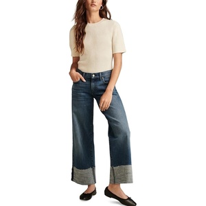 image:imageLucky Brand Womens Mid Rise Sweet Wide Leg JeansCuffing Season Wash