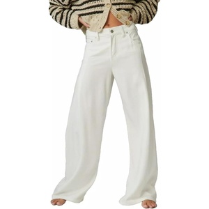 image:imageLucky Brand Womens Wide Leg Pleated Denim Luxe PalazzoSpring White